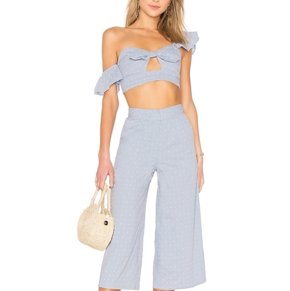 Revolve Tularosa Lola Sail Blue High Waisted Pants M - Picture 1 of 8